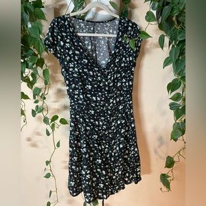 Black and Blue Floral Mini Dress